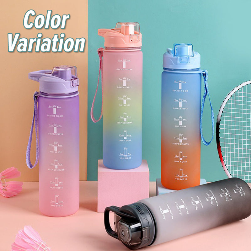 idrop [ 2 IN 1 ] Gradient Color Drinking Water Bottle Set [ 1000ml + 460ml ] / Set Botol Minuman Warna Warni  2 Dalam 1