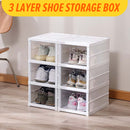 idrop [ 3 LAYER ] Plastic Shoe Box Storage / Bekas Kotak Penyimpanan Kasut / 三层免安装鞋盒(3矮)