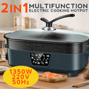 idrop [ 2 IN 1 ] Multifunction Cooking Nonstick Shabu-Shabu Electric Hotpot Cooker / Perkakas Masak Elektrik Hotpot Tidak Lekat / 1350W麦饭石多功能电烤盘(电热锅)