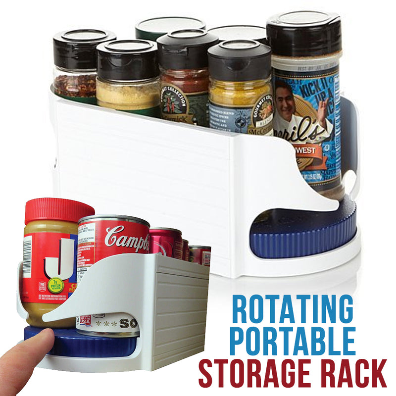 idrop Portable Kitchen Seasoning Storage Rotating Rack Shelf