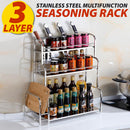 idrop [ 3 LAYER ] Multifunction Stainless Steel Kitchen Seasoning & Utensil Storage Shelf Rack Rak Penyimpanan Barang Dapur 三层架带筷筒砧板架