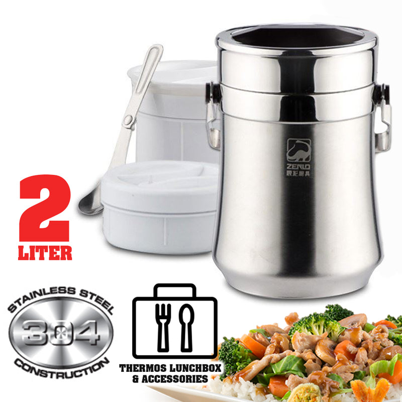 idrop [ 2L ] Stainless Steel Food Storage Thermos Container