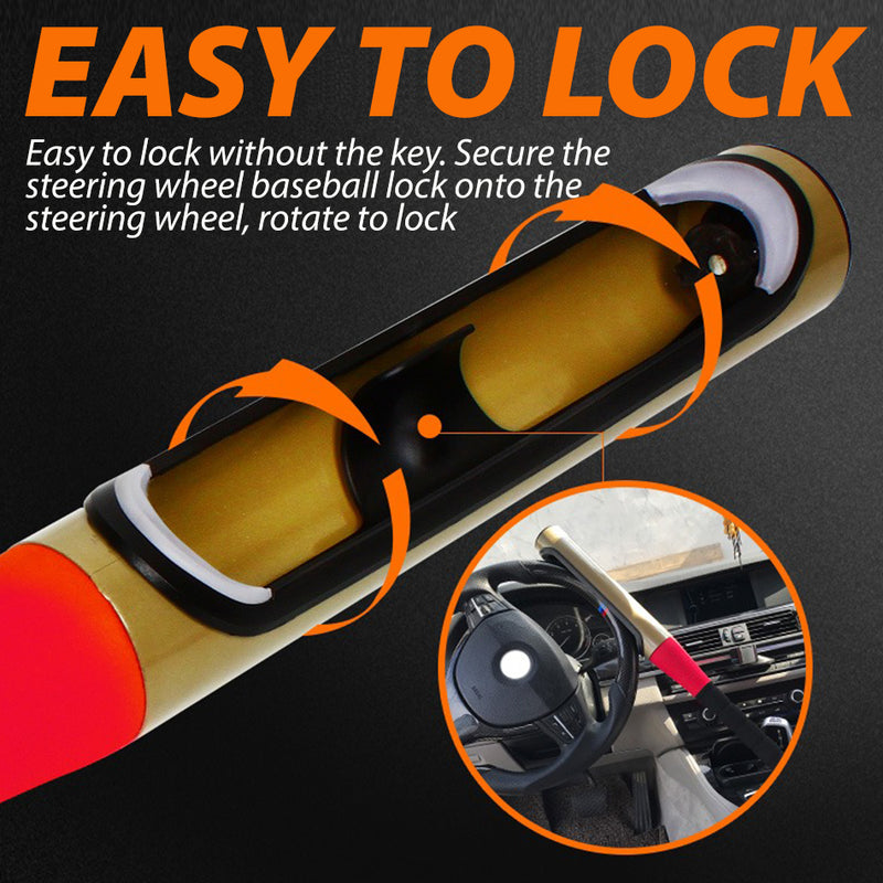 idrop Baseball Bat Design Car Steering Wheel Handlebar Anti Theft Lock / Pengunci Roda Stereng Kereta / 棒球锁汽车锁