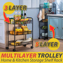 idrop [ 3 LAYER / 5 LAYER ] Trolley Basket Rack Shelf / Rak Troli Mudah Alih / 三层&五层推车网篮置物架