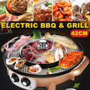 idrop [ 42CM ] 2 IN 1 Hotpot Shabu-Shabu Electric Cooking Grill BBQ Cooker [ 1200W + 1350W ]