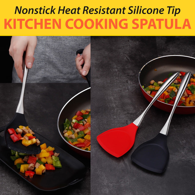 idrop Nonstick Heat Resistant Silicone Tip 318 Stainless Steel Spatula