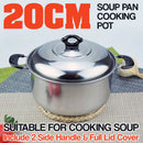 idrop 20CM Soup Pan Cooking Pot with Lid Cover