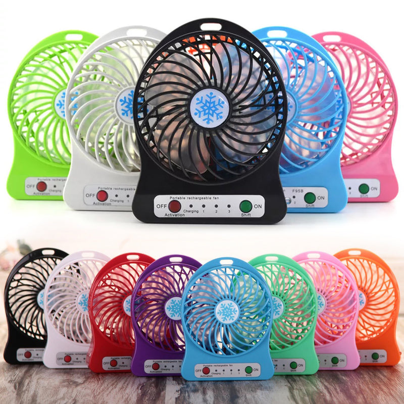 idrop Portable Electric USB Mini Fan LED Light Rechargeable Battery