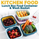 idrop Kitchen Lunch Box Storage + Drainer Wash Basket Food Container