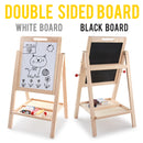 idrop Double Sided Wooden Magnetic Educational Black Board / White Board For Kids And Children