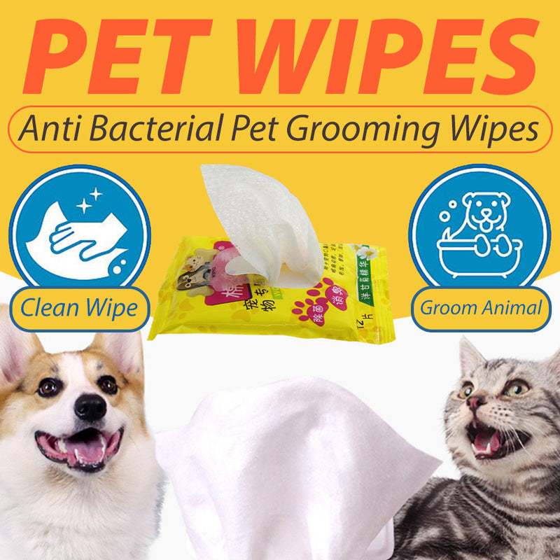 idrop [ 12PCS ] Pet Wipes Easy Cleaning and Deodorizing Grooming Wet Wipe