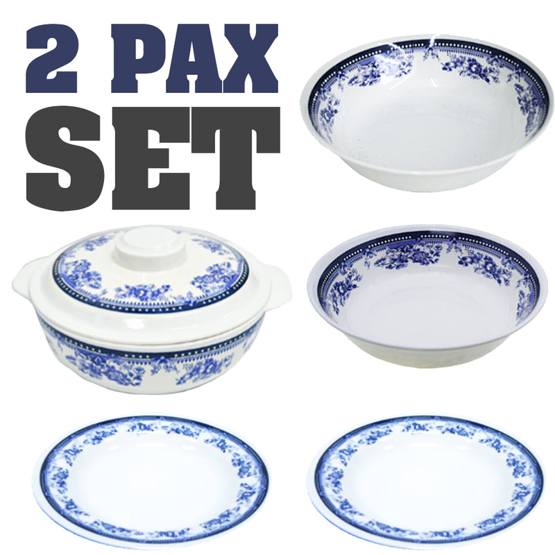 idrop Blue Floral Pattern Kitchen Dining Tableware Set 5 [ 5pcs / 10pcs ]