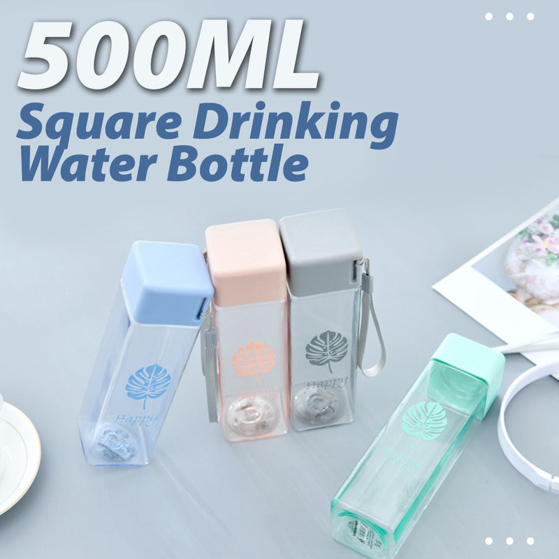 idrop [ 500ml ] Square Transparent Plastic Drinking Water Bottle / Botol Minuman Plastik / 500ML方形透明PC水壶
