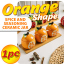 idrop [ 230ml ] Orange Shape Ceramic Spice & Seasoning Jar with Spoon / Bekas Seramik Simpanan Perencah dan Perasa bersama Sudu / 陶瓷罐 水果单件套陶瓷调味罐(橙子)