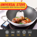 idrop [ 32 / 34CM ] Inner Honeycomb Nonstick Scratch Resistant Cooking Wok Frying Pan / Periuk Kuali Memasak Tidak Lekat / 32CM/34CM内蜂窝单柄特厚不粘炒锅(可立玻璃盖 )