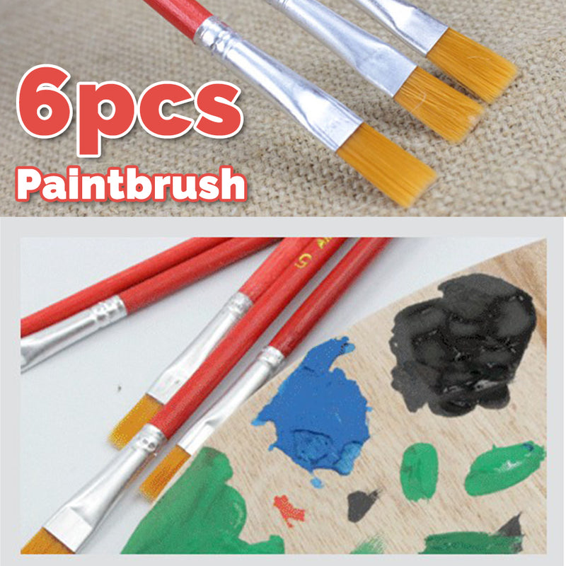 idrop 6pcs Flat Head Paint Brush Set