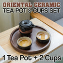idrop Oriental Ceramic Mini Pottery Tea Pot & Cups Set
