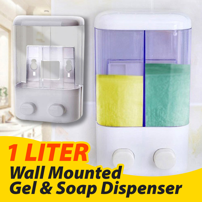 idrop [ 1L ] 2 IN 1 Gel & Shampoo Wall Mounted Dispenser