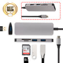 idrop USB C to USB 3.0x3 + SD / TF  Card Reader Multifunction Adapter