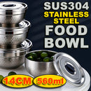 idrop [ 560ml ] 14CM Stainless Steel Heat Insulation Seal Lid Food Bowl / Mangkuk Makanan Penutup Penebat Panas Tahan Karat / 304全钢密封不锈钢钻石碗双层隔热碗带密封盖)