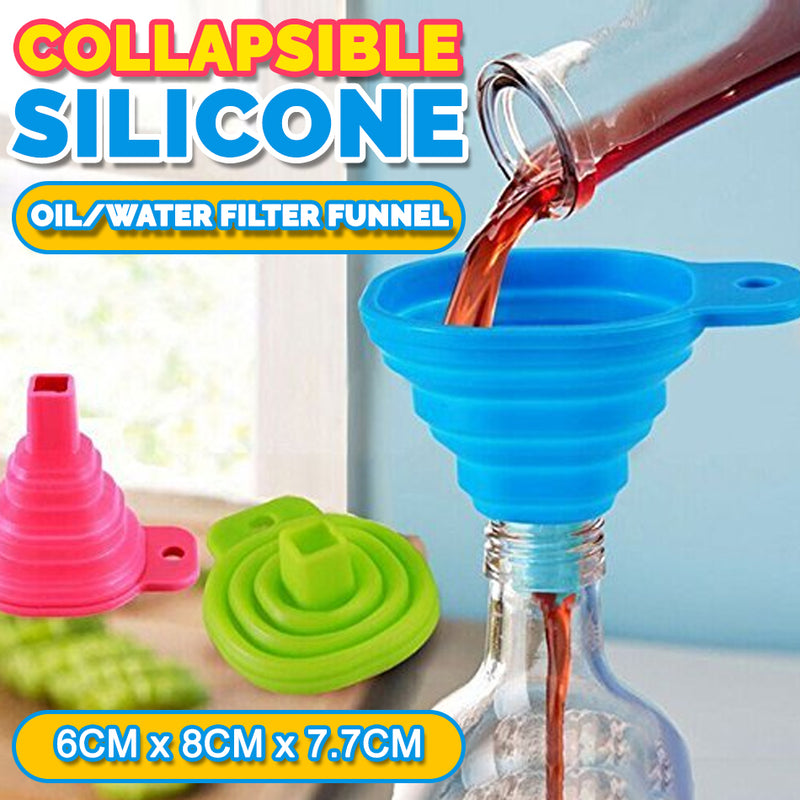 idrop [ 6CM ] Mini Silicone Flexible Collapsible Oil Liquid Water Funnel Kitchen Tool Filter