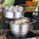 idrop [ 36CM ] 3 LAYER Multifunction SUS304 Stainless Steel Kitchen Cooking Steam Pot / Kuali Periuk Stim dan Memasak / 36CM不锈钢法拉赫三层多用