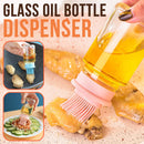idrop [ 150ml ] Glass Oil Seasoning Bottle Dispenser with Silicone Rubber Bristle Brush
