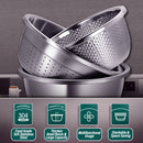 idrop [ 22 / 24 / 26CM ] 3PCS Multifunctional Stainless Steel SUS304 Stackable Washing Basin Bowl Set