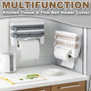 idrop Multifunction Wall Mounted Tissue Holder and Cling Film Aluminium Foil & Clear Plastic Wrap Cutter