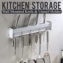idrop Multipurpose Kitchen Wall Mounted Knife & Utensil Holder Railing