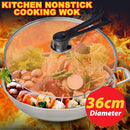 idrop [ 36CM ] Smokeless & Nonstick Honeycomb Kitchen Cooking Wok with Glass Lid / Kuali Memasak Tidak Lekat bersama Penutup Kaca / 玻璃盖无烟不粘蜂窝厨房炒锅