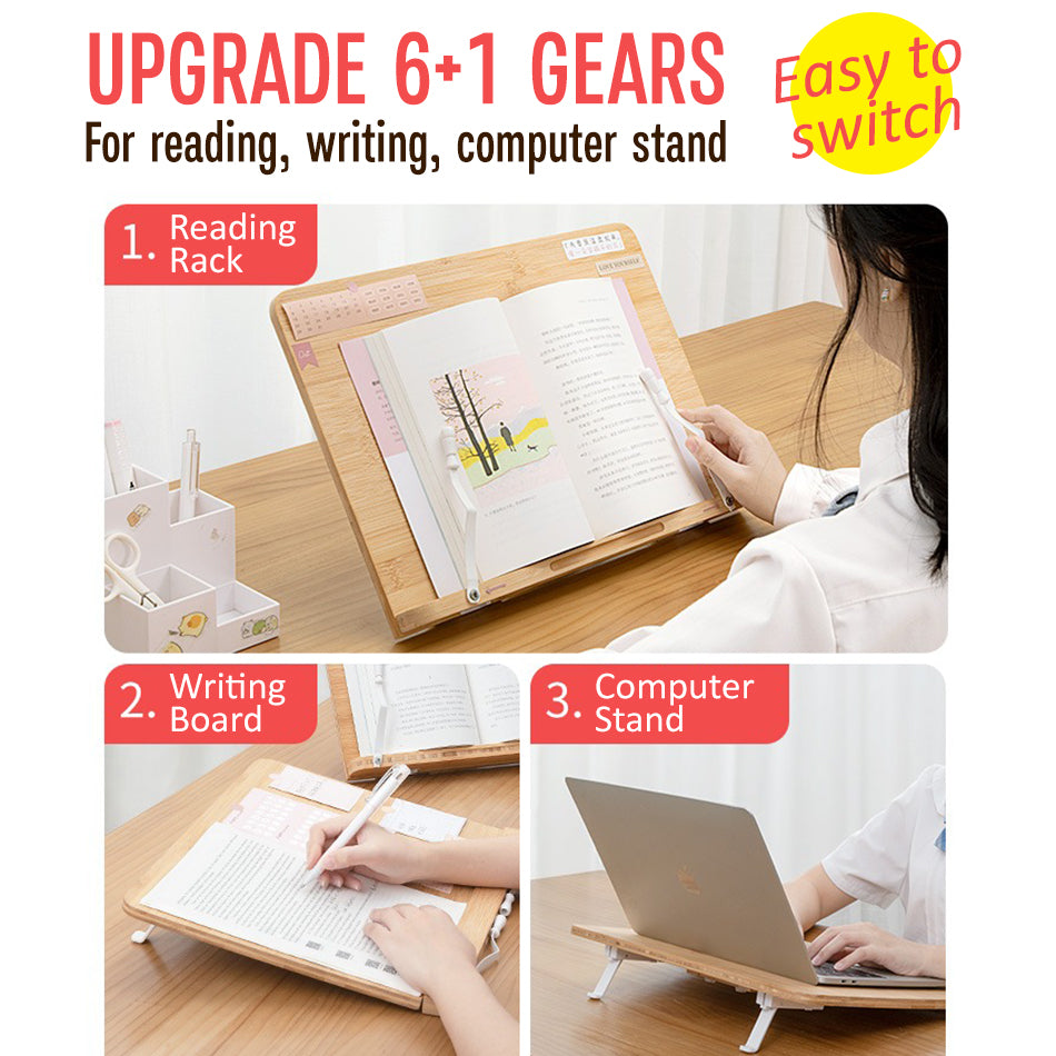 Reading Table Rack idrop Bamboo Wood Reading Working Table Rack Platform / Alas Membaca K
