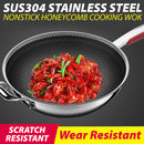 idrop [ 36CM ] SUS304 Stainless Steel Double Sided Fill Flower Handle Without Rivet Cooking Wok / Kuali Memasak / SUS304不锈钢双面花柄无铆钉炒锅