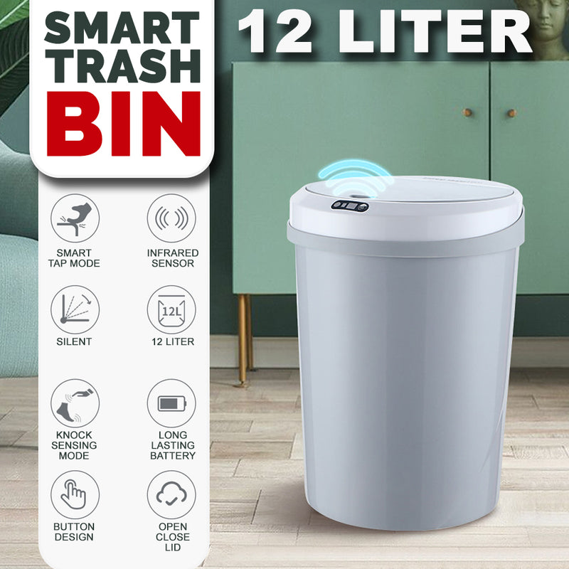 idrop 12L Rechargeable Smart Trash Rubbish Bin with Induction Motion Tap and Touch Sensor