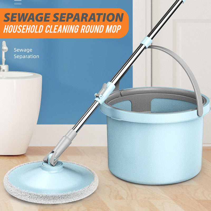 idrop Sewage Separation Round Mop / Mop Lantai Rumah / 污水分离托把加32CM加高水桶(2片布)