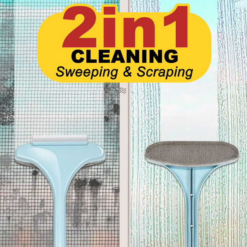 idrop [ 2 IN 1 ] Screen Window Cleaning Washing Scraping Brush Sweeper