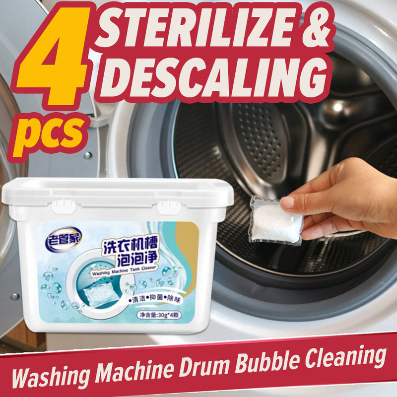 idrop [ 4PCS ] Washing Machine Drum Roller Tank Sterilization Descaling Bubble Cleaner / Pencuci Dram Dalaman Mesin Basuh / 洗衣机槽泡泡净30G*4PCS(老管家)