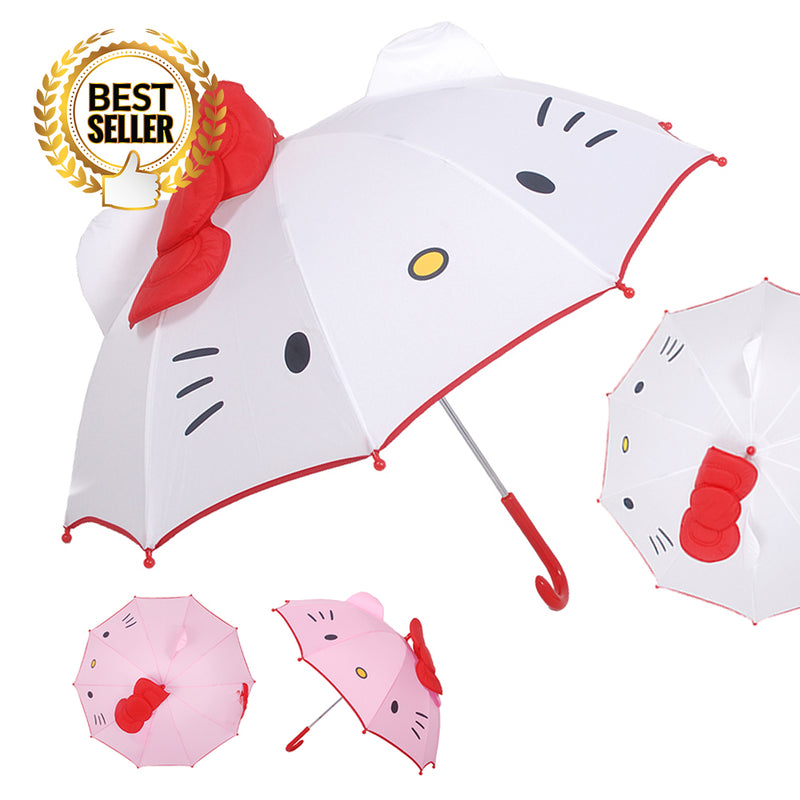 idrop KITTY UMBRELLA - Cat Themed Children Rain Umbrella