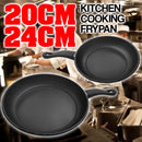idrop 2PCS Kitchen Cookware Frying Pan [ 20CM & 24CM ] + 3PCS Cooking Utensils