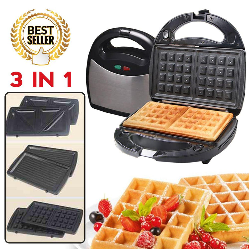 idrop 3 IN 1 Multifunction Waffle Maker Bread Toast Cooker / Pembakar Wafel & Roti Pelbagai Guna / 三合一多功能华夫饼机面包烤面包机