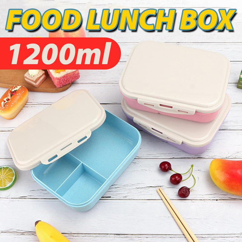 idrop [ 1200ml ] Portable Lunch Box / Bekas Makanan / 塑料饭盒＋勺叉(麦香) [ FREE SPOON & FORK ]