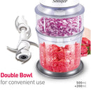 idrop [ SONIFER ] 2 IN 1 Double Layer Food Chopper Blender Dual Speed 250W / Pengisar Makanan Dua dalam Satu / 500+200ML双层碎肉机 [ 200ml + 500ml ]