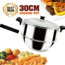 idrop 30CM Stainless Steel Kitchen Cooking Wok Pot