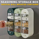 idrop Wall Mounted Vertical Seasoning Storage Box 5-Grid / Bekas Penyimpanan Perempah / (强力胶)5012