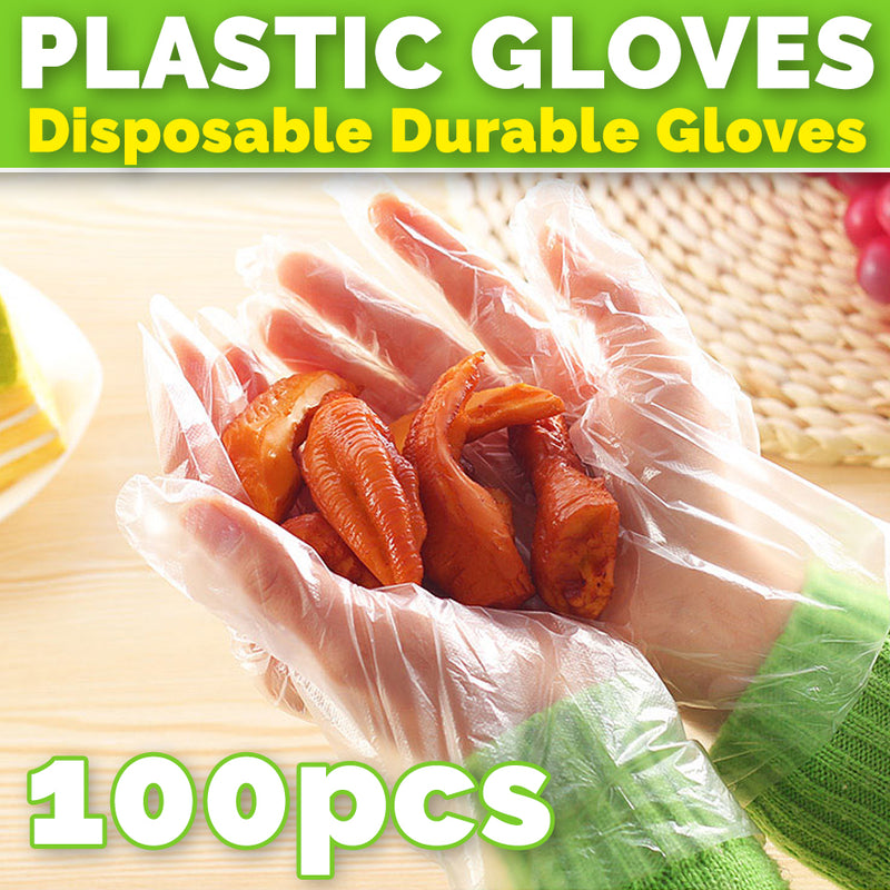 idrop 100PCS Transparent Disposable Durable Plastic Gloves