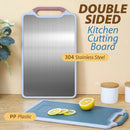 idrop DOUBLE SIDED Cutting Chopping Board PP Plastic + SUS304 Stainless Steel / Papan Pemotong Makanan Dua dalam Satu / 双面菜板大号(塑料+304不锈钢)