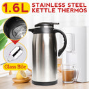 idrop [ 1.6L ] Thermal Stainless Steel Insulation Drinking Vacuum Kettle Flask Pot with Glass Inner Bile