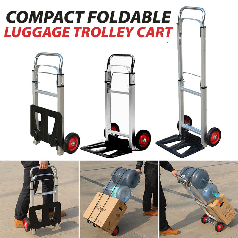 idrop Foldable Compact Folding Aluminium Frame Steel Plate Trolley Luggage Cart Load Bearing 80kg / Troli Tolak Barang / 可折叠紧凑型折叠铝框钢板手推车行李车