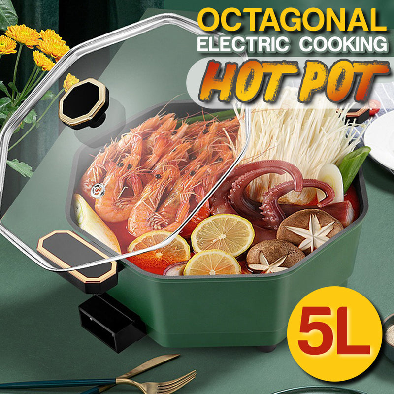 idrop [ 5L ] Octagonal Electric Nonstick Cooking Hotpot / Periuk Masak Hot Pot Bentuk Octagon / 八角电火锅 5升