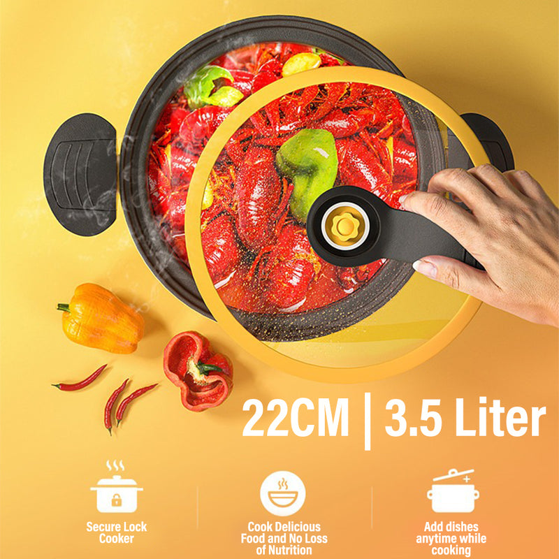 idrop [ 3.5L ] 22CM Micro Pressure Nonstick Cooker Pot / Kuali Memasak Tekanan Mikro / 微压料理锅3.5L